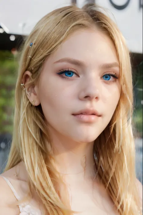 ((AlexiaThompson01R face)). beautiful. perfect, ((blonde hair, hair falling over one eye, emo bangs)), (blue eyes. Vibrant blue eyes). perfect skin, white skin. thin nose, thin chin. whole body.