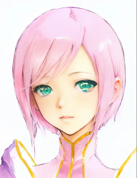 anime girl ピンクの髪の and green eyes in a pink outfit, haruno sakura, Anime characters portrait, Anime characters, portrait of anime woman　bukkake   ero