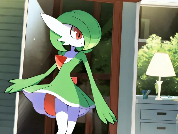 girl, solo, gardevoir, creatures \(company\), game freak, nintendo, pokemon, pokemon \(game\), bangs, colored skin, female focus...