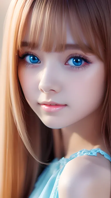 highest quality、ultra-high resolution、(photorealistic:1.4)、(ulzzang-6500:1.0)、blonde super long straight silky hair、very beautif...