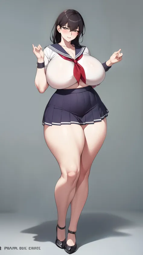 Large Breasts, Big Hips,Full Body Shot, Mature mother, Whipping the lower body, plump thighs, Ample calves, Seductive mature woman, Perfect body, Plus Size Model,high school girl,Sailor suit, The skirt is short,Mature woman wearing Sailor suit,