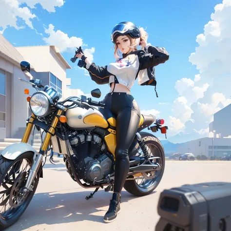 anime girl on a motorcycle with a helmet on, badass anime 8 k, artwork in the style of guweiz, anime style 4 k, style anime, range murata and artgerm, motorcycle, realistic anime 3 d style, ig model | artgerm, high quality anime artstyle, anime styled digi...