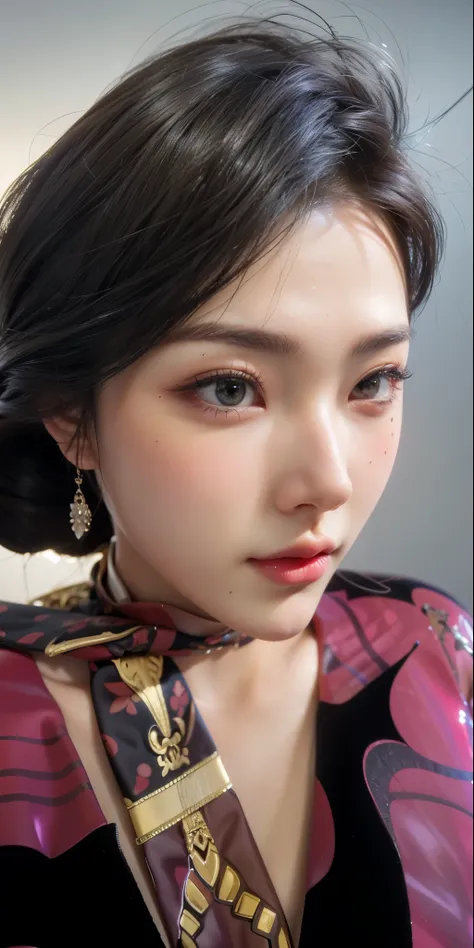 Game Art，CG Animation，Best image quality，Maximum resolution，8k，(A half-length photo)，(portrait)，(Head close-up)，(Rule of Thirds)，Unreal Engine 5 rendering works，20 year old girl，((Queen))，The eyes are very detailed，(Large Breasts)，Elegance and nobility，Mov...