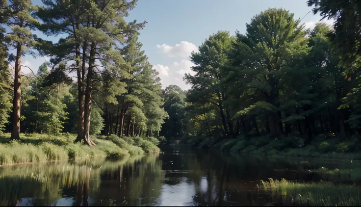 a landscape full of trees, water care and co2 emission