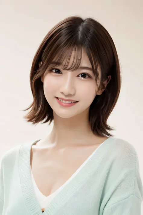 One girl, (Wearing casual pastel colored outfits:1.2), (Beautiful Japanese idol portrait photos),
(Simple background in light colors:1.3),
(RAW Photos, highest quality), (Realistic, photo-Realistic:1.4), masterpiece, 8K Portrait,
Very delicate and beautifu...