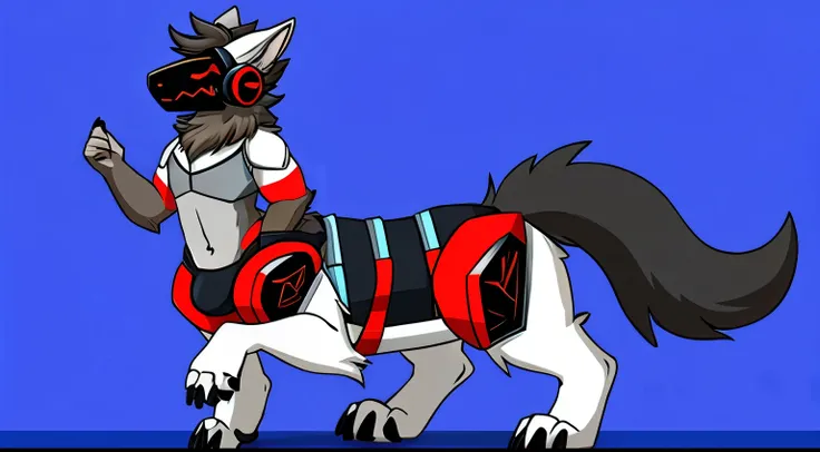 Solo, male, Buff, Bulge, ((hair, snout)), Taur ,Protogen, 