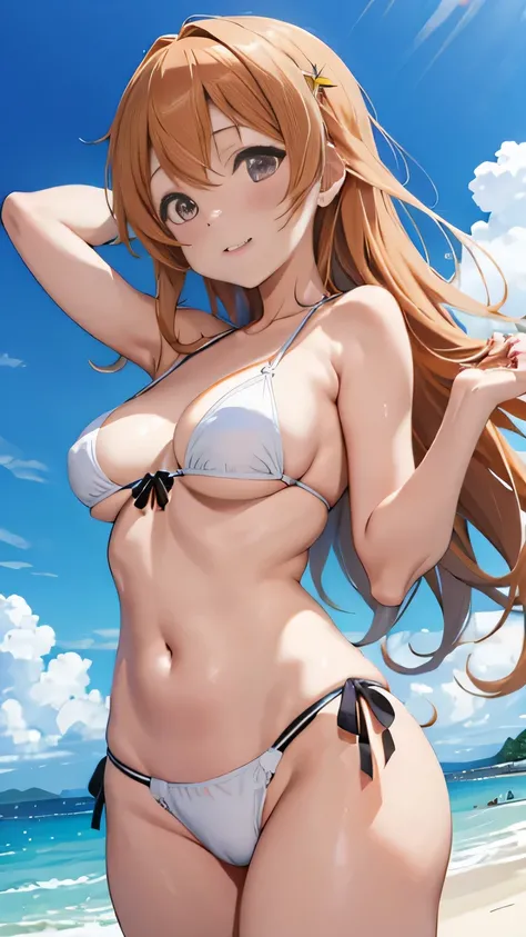 シースルー white micro bikini, love live konoe Kanata,Large Breasts,