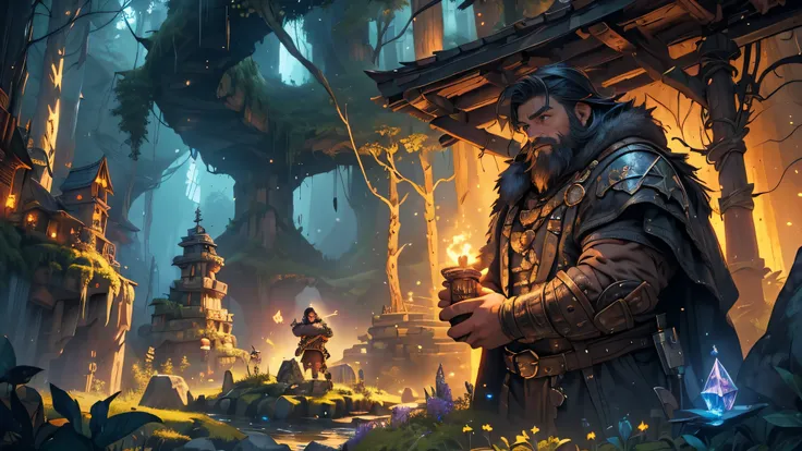 (best quality,4k,highres,masterpiece:1.2),ultra-detailed,(realistic:1.37)
illustration,well-built dwarf,sturdy dwarf,short black hair,beard,carrying a pickaxe,preparing to head to the mine,(fantasy theme:1.1),(fantasy landscape),(magical world),(mystical a...