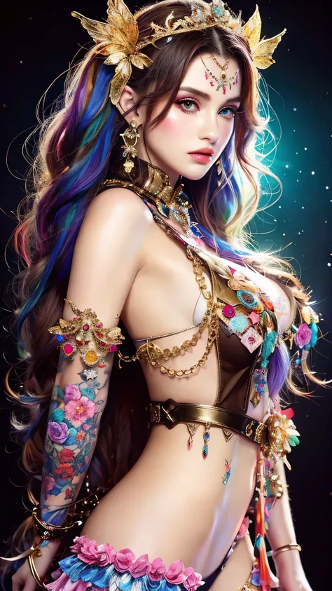 (masterpiece, top quality, best quality, official art, beautiful and aesthetic:1.2),
1girl,pasties,
very_long_hair,extreme detailedcolorful,highest detailed,