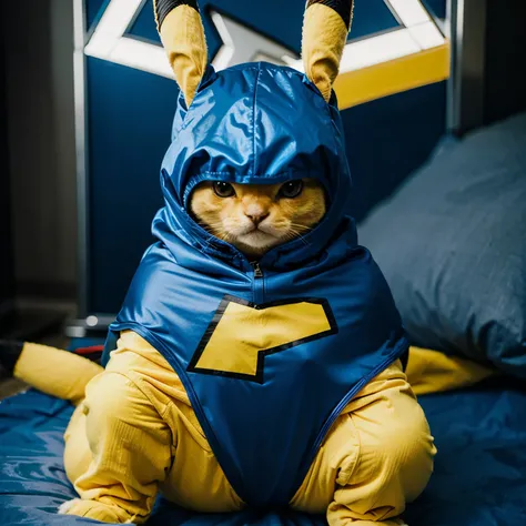 Pikachu in superhero costume