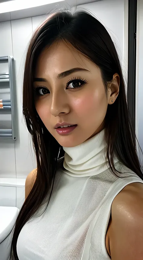 Beautiful Japanese actresses、1 girl,Flying debris,,Award-winning photo, Very detailed,Face Focus, Big double eyes(Woman with open mouth and closed eyes ), 30 years old、Black Hair、Shiny skin、(((Face close-up)))、Realistic nostrils、Long and narrow nasal cavit...