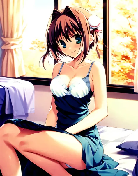 asakura_yume,Brown Hair,Medium Chest,Aqua Eye,White skin,(woman１people),(((１Middle-aged man of people))),((Hotel Rooms)),((Are standing)),smile,((Breast augmentation)),(((Navy blue_Camisole long dress_Knee-length))),((valley)),No bra,smile,(Yume Asakura an...