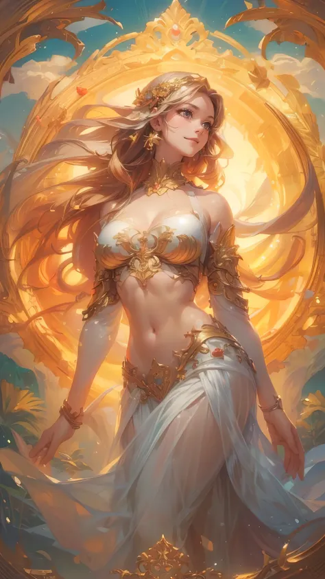 (best quality,4k,8k,highres,masterpiece:1.2),ultra-detailed,(realistic,photorealistic,photo-realistic:1.37), illustration by artgerm and gerald brom, attractive woman, perfect body, huge breasts, hyperfeminine curves, cute and playful pose, vibrant, emotiv...