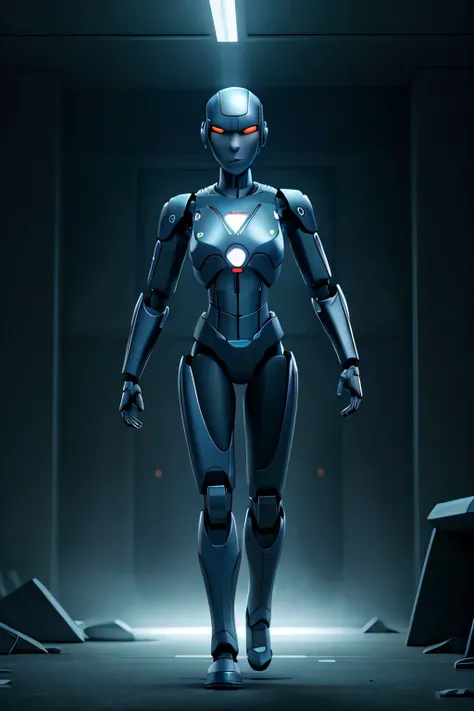 cyborg robot, tech, dark, slender, strong