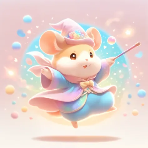 cutean illustration,hamsterの幼稚園,hamsterの親子:animal:cute:get close:sleep:comfortable and warm:looks happy,an illustration,pop,colo...