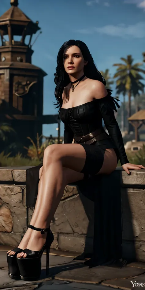 yennefer in high heels high platform heels