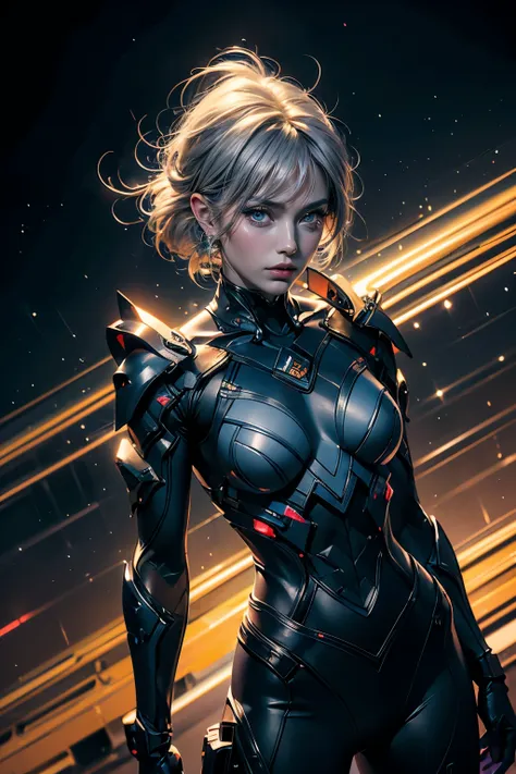 cg mecha, beautiful eyes, two people、upper body, （mechanic armor）, portraiture,jet suit、patrol、 police officer、perfection、neon l...