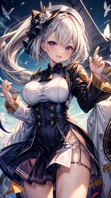 Very detailed、highest quality、Best image quality、masterpiece、8k、Anime Face、A kind smile、Open your mouth、Baltimore、Azur Lane