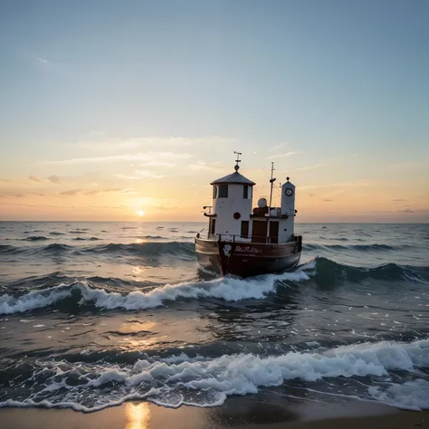 Un amanecer realista en el mar