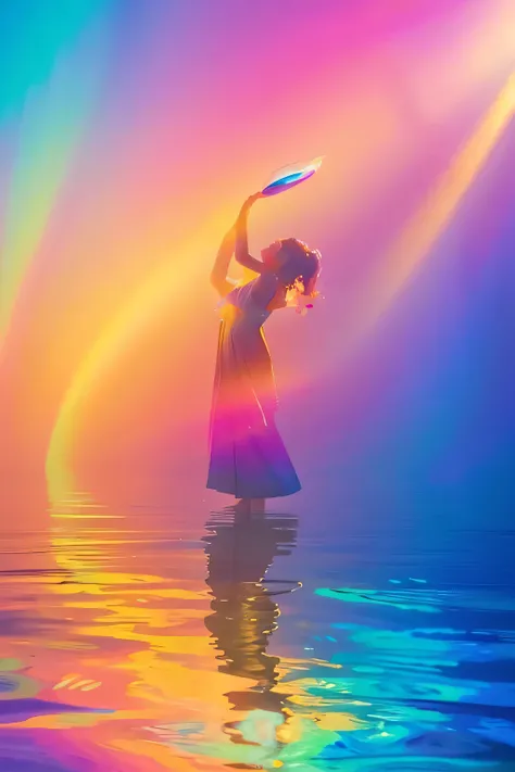 (colorful:1.3),(masterpiece, top quality, best quality, official art, beautiful and aesthetic:1.2), (gradient light:1.5), looking at viewer,(1girl:1.2)colorful,highest detailed,solo,(floating colorful water:1.4)