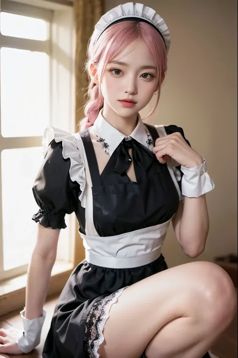 (8K, top-quality, masterpiece:1.2), (realistic, Photorealistic:1.37), Super Detail, One girl, (Highly detailed), (beautifully detailed eyes), (of the highest quality), (super detailed), (masterpiece), (Detailed face), 20yr old, 1 girl, (pink hair, long hai...