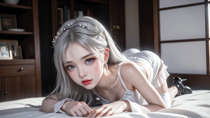 (Girl on all fours),Top quality work，Actual work，Ultra Premium Graphics，8K HD CG works，High quality graphics，High-definition CG works，10x pixels，Extremely fine detail：1.1，Advanced Technical Details：1.1 Photorealistic，Indoor lighting effects：1.5，Natural lig...