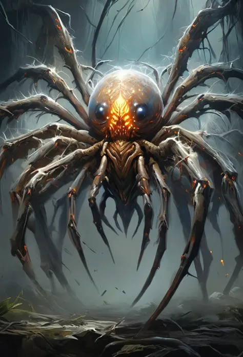 best quality,4k,8k,highres,masterpiece:1.2),ultra-detailed,realistic,photorealistic:1.37,this creature, a terrifying fusion of spider and human female with six arms, embodies a grotesque harmony of two distinct forms. Its upper body retains the unmistakabl...