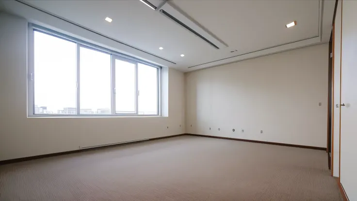 Square Room, empty place, For office use, View from the corner of the room