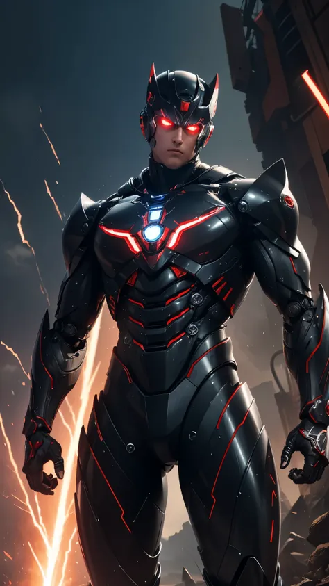 "Immerse yourself in the visual extravaganza as you witness the incredible transformation of the robot Genos, a creature of unparalleled strength and temperament. Piercing red eyes and reflective body His energy will amaze you."