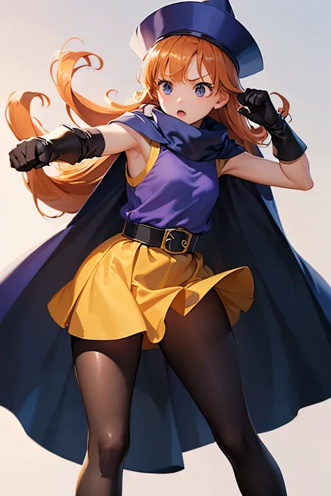 1 girl、high resolution、masterpiece、(alena-dq4、dq4-alena、orange straight hair)、short stature、thin thighs、thin legs、small shoulder...