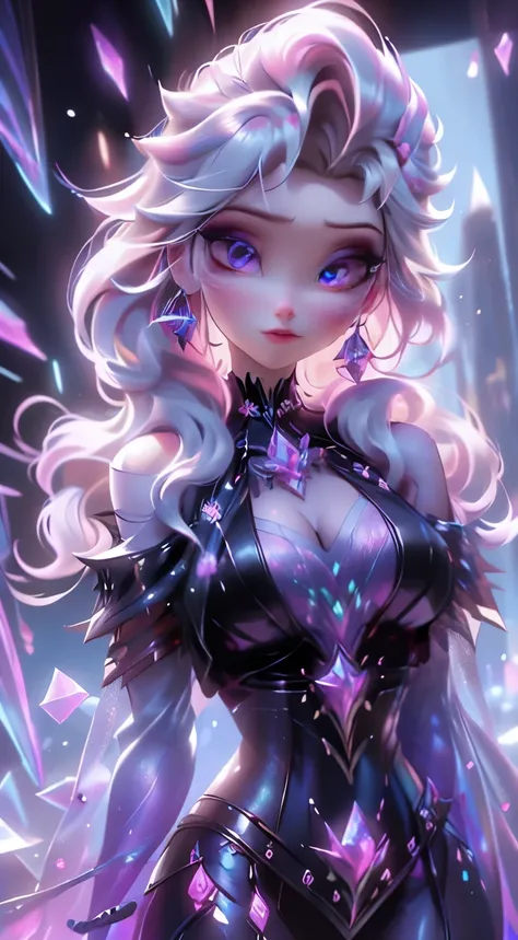 (elsa frozen-rose quartz SU mezclando modelos .) (ultra FUSION) Highly detailed CG unity 8k wallpaper, style shot, complex, high detail, dramatic, highest quality movie still image, very detailed, masterpiece, best quality, character design, Elsa, Elsa fro...