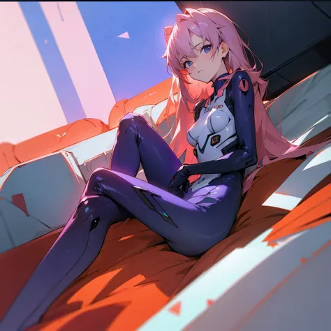 anime girl in neon genesis evangelion suit sitting