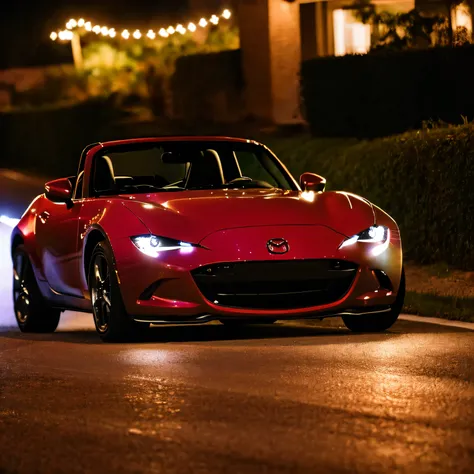 Mazda miata mx5 correndo de noite