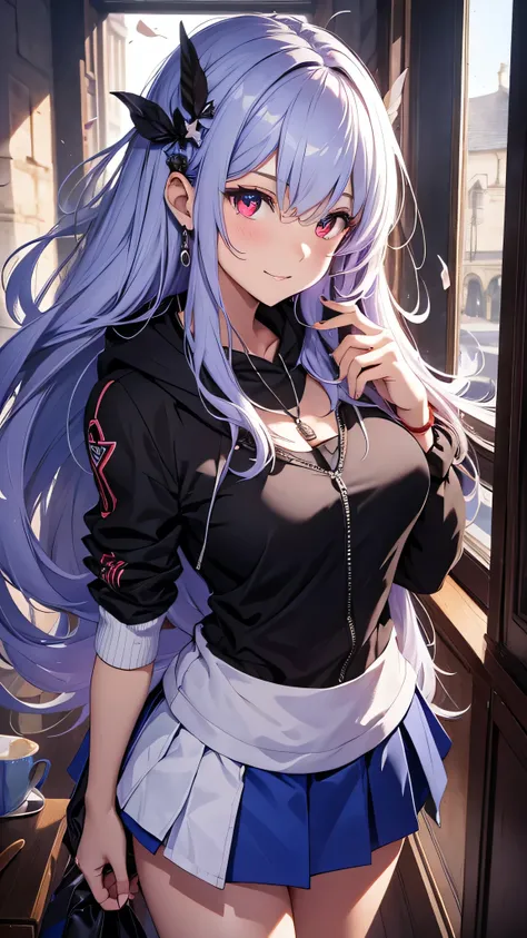 最high quality、Best image quality、masterpiece、girl((18-year-old、 By becoming、Best Bust、Medium Bust,Wide open breast tea、Red glowing eyes,Silver Hair、Disheveled Hair、Long Hair、thin,The highest valley、Open chest、Luminous Wristbands、smile、hair ornaments、lumino...