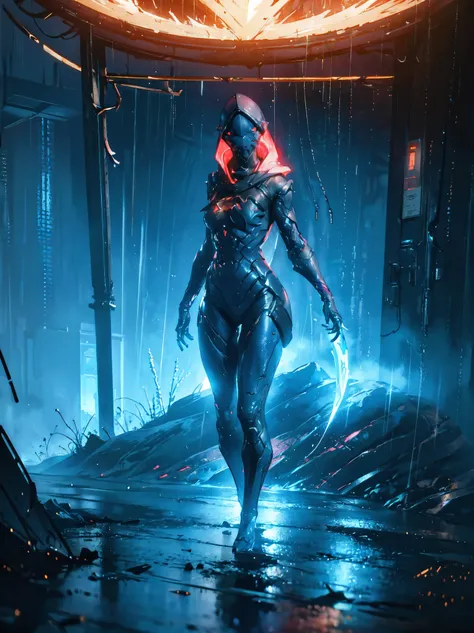 (dark), despair, suicide, death wandering in the valley of shadows.raw,award-winning,landscape, ( warframe, medium breasts, puff...