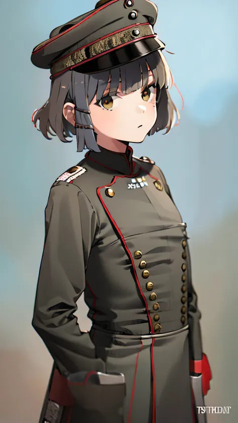 (masterpiece, best quality), intricate details, 1girl, solo, yamada ryo, german military uniform, german military cap