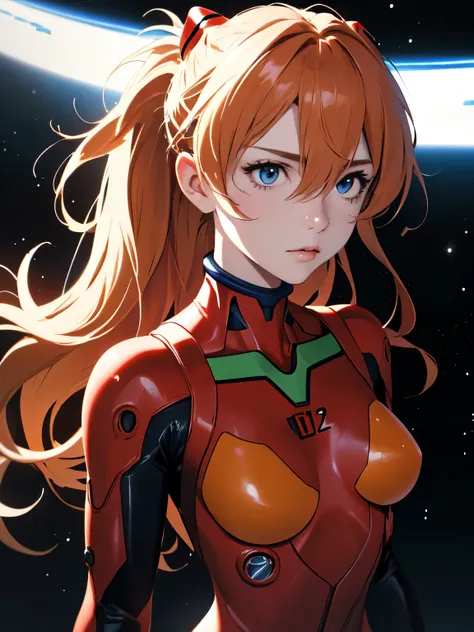 (masterpiece, highest quality), one girl, beautiful face, beautiful body, souryuu_asuka_langley, plug suit, bodysuits, interface...