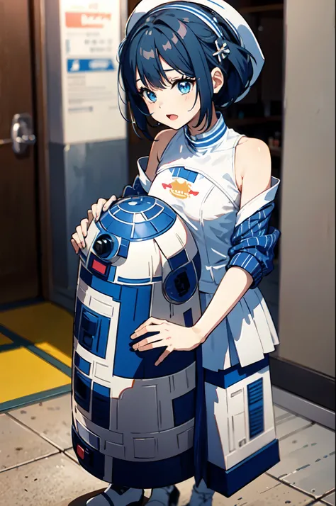 R2-D2,girl, kawaii, cute