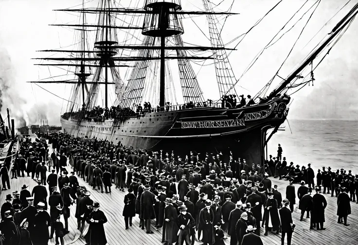 People on deck々A picture of a ship with people and people standing on the deck, victorian fire ship, Edwin Deakin, 帆On the deck of the ship, Horatio Nelson Poole, On the deck of the ship, Edmund Greasen, Old very detailed paintings, Hull, john unster fitzg...