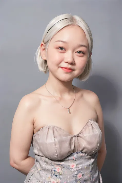 ((SHORT WHITE HAIR COLOR)), ((FLAT CHEST:1.7)), ((Lace)), (Happy smile), masutepiece, High quality, UHD 32K, Realistic face, Realistic skin feeling , A Japanese Lady, 58 years old matured lady, , Very cute and baby-like face, (((FLAT CHEST))), (Night time ...