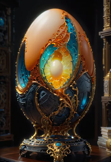 (Luminous egg shaped object:1.4), by Noah Bradley, best quality, masterpiece, very aesthetic, perfect composition, intricate details, ultra-detailed