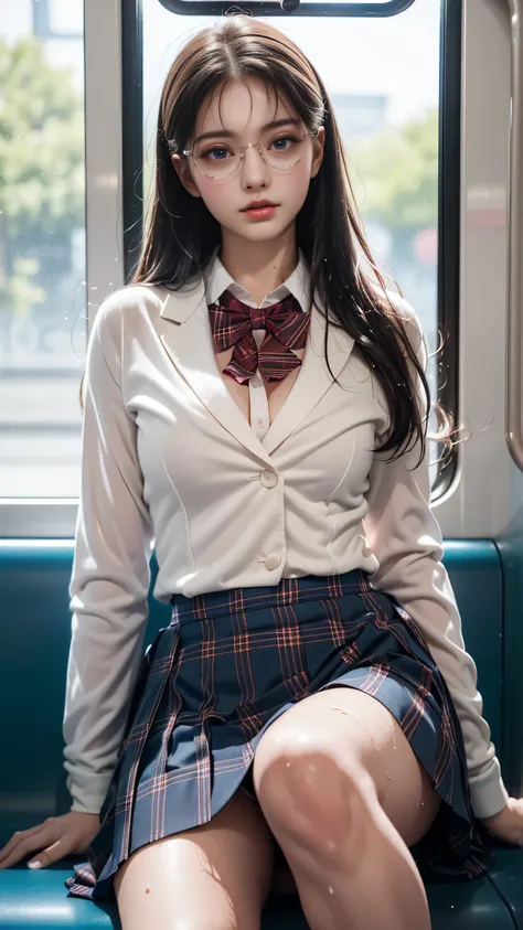 （Girl sitting on train seat)、Best quality work，Actual work，Ultra Premium Graphics，8K HD CG works，High quality graphics，High-definition CG works，10x pixels，Extremely fine detail：1.1，Advanced Technical Details：1.1 Photorealistic，Indoor lighting effects：1.5，N...