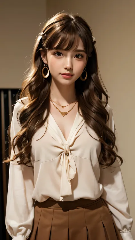 (Very delicate and beautiful: 1.2), 1 girl, Robber Girl, bangs, Cute eyes, bow, Brown Hair, Mouth closed, landscape, Hair between the eyes, hair bow, Long sleeve, Looking at the audience, Medium Hair, alone, Upper Body, Short school uniform: 1.3, ((alone))...