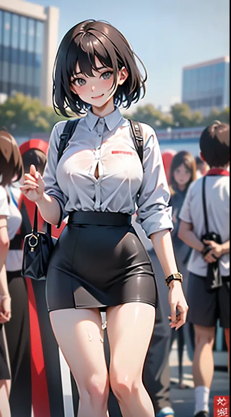 Anime girl in blue dress, oppai, biomechanical oppai,  in dress, oppai proportions, Ecchi, Big breasts!!, with a big chest, pixiv 3dcg, Big breasts!, (SFW) safe for work, Ecchi anime style, Beasts, Seductive Anime Girl, 1girl huge large breasts,、((top-qual...