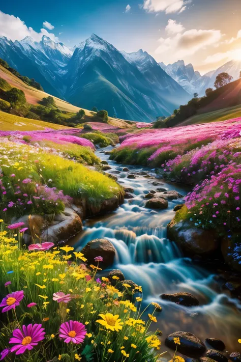 Embark on a vivid journey through the enchanting landscapes of Uttarakhands Valley of Flowers, where hyper-realistic imagery captured with the Canon R5 camera brings to life natures kaleidoscope in exceptional quality. The vibrant colors and intricate deta...