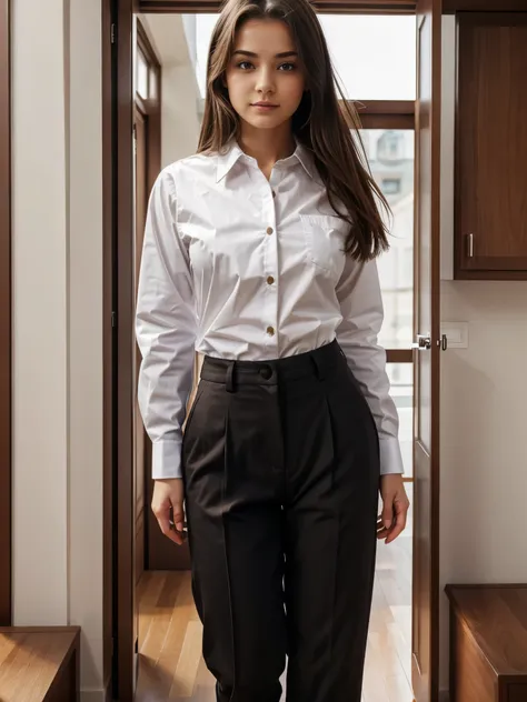 standing girl with pants and shirt, sfw, (sfw1.5)