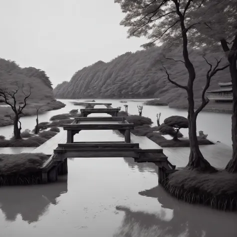 a kind of pictorial zen style,ink painting,great view of west
lake,small bridge and flowing water。8k，black and white，leica camer...