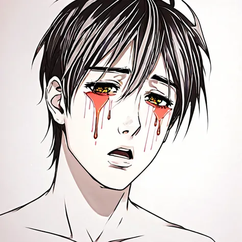 Anime broken feeling male A3 color crying for heartbreak 