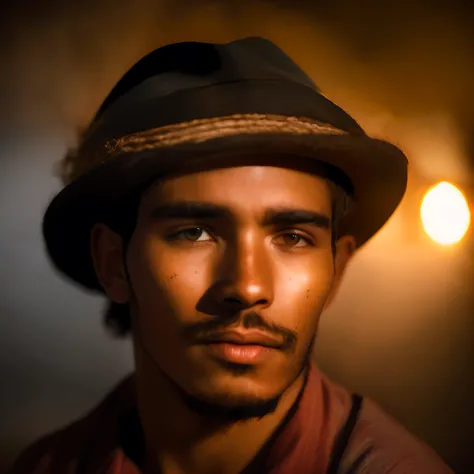 (Sharp focus:1.2), Una foto premiada de un joven campesino, negro en el exterior, lightning backlight, arrugas, piel extremadamente detallada, tristeza, despair ,gloomy eyes, (Sombras profundas:1.1), alto contraste, Ojos bonitos, absurdos, 8k, (alta calida...