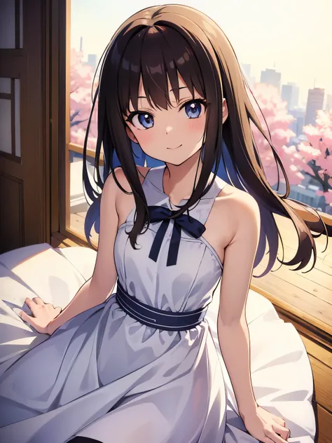 ((masutepiece)), ((Best Quality)), (Ultra-detailed), Anime style, Cute  s, 1girl in, Solo, bride, June Bride 00, ((Beautiful eyes))0, Smile, inoue takina, adorable face, cute style